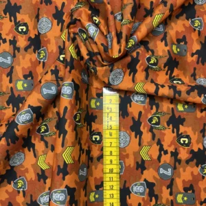 Bomuld poplin Army orange med sergent striber og skydeskiver