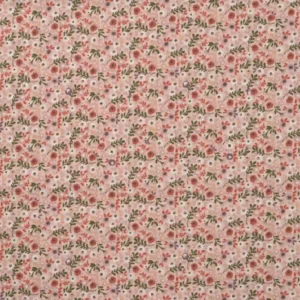 Poplin – Små blomster & blade Gl. rosa