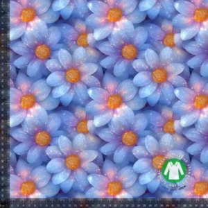 Jersey print med skinnende lilla blomster