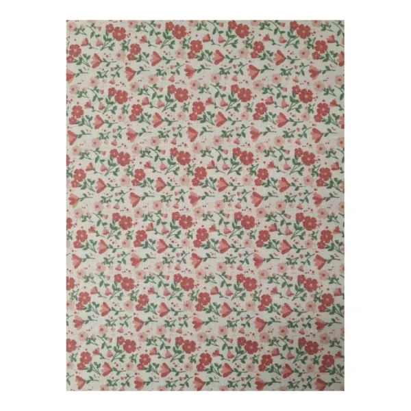 Poplin små lyserøde blomster