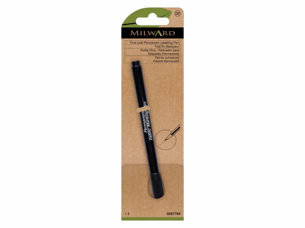Milward permanent pen til stof – sort tekstiltusch med fin spids